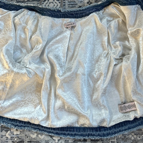 Nanette Lepore Frayed Tweed Denim Trim Jacket Blazer - Picture 15 of 16